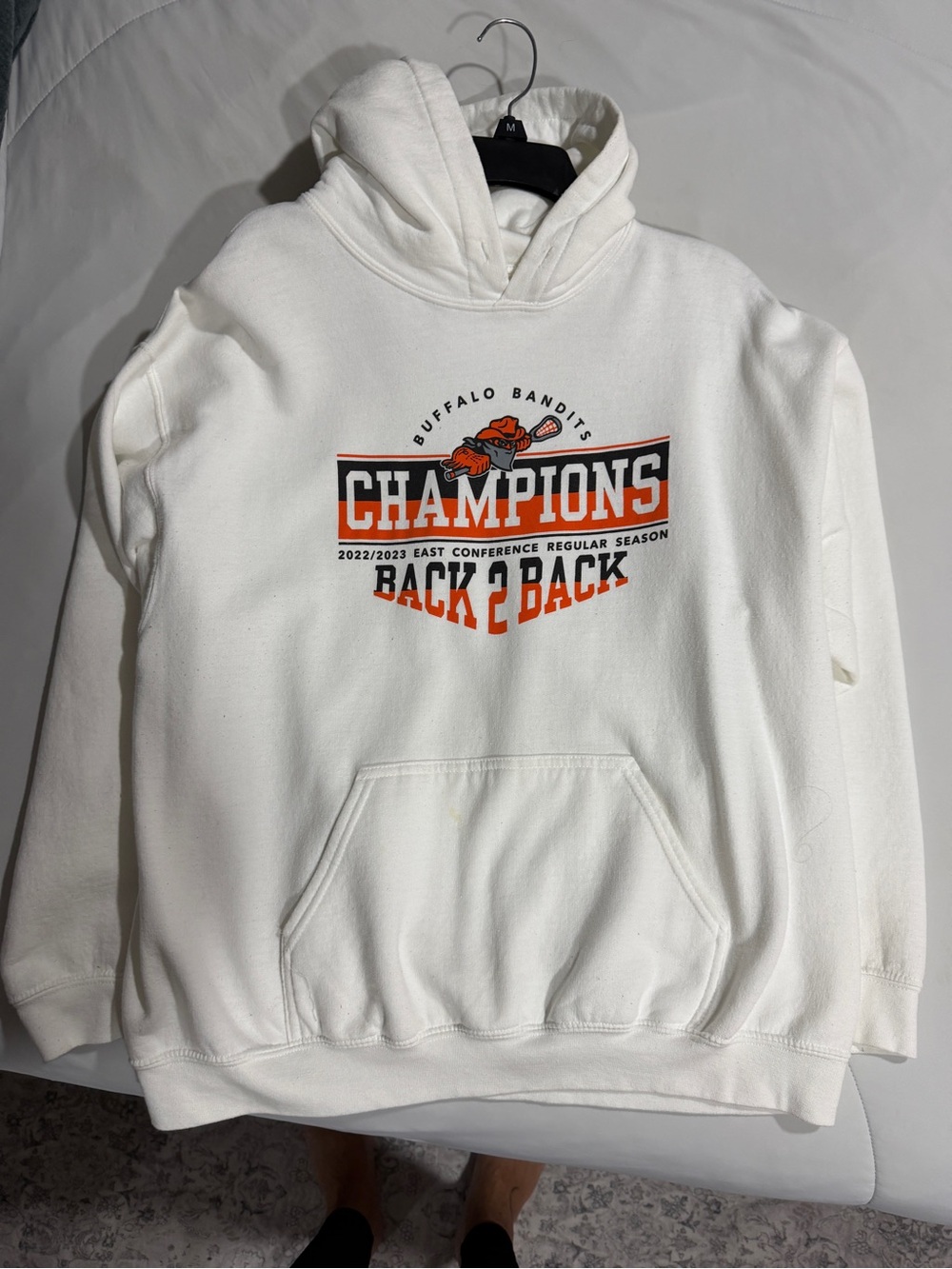 Buffalo Bandits White "Champions Back 2 Back" Kids Hoodie